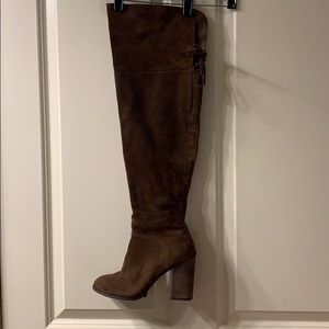 Over the knee suede boots